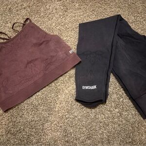 Gymshark Purple and Gray Yoga Tank and Leggings